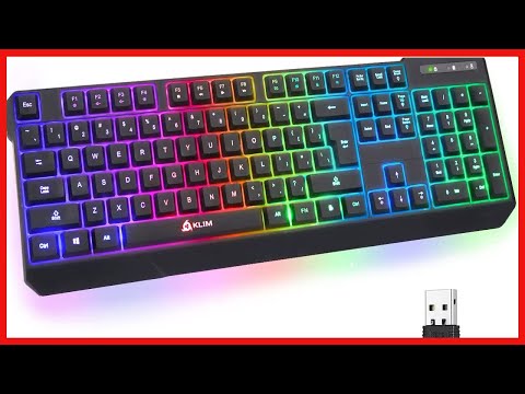 KLIM Chroma Wireless Gaming Keyboard RGB New 2022 Version   Long Lasting Rechargeable Battery