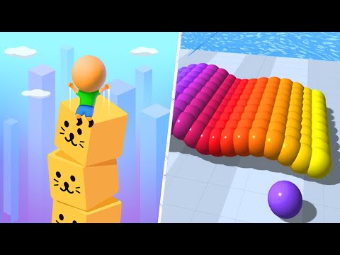 Satisfying Mobile Games 2023 - Cube Surfer, Canvas Run, Giant Rush, Sky Rolling Balls, Juice Run...