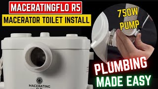 MaceratingFlo R5 Macerator Toilet Install | Plumbing Made Easy (750W Pump)
