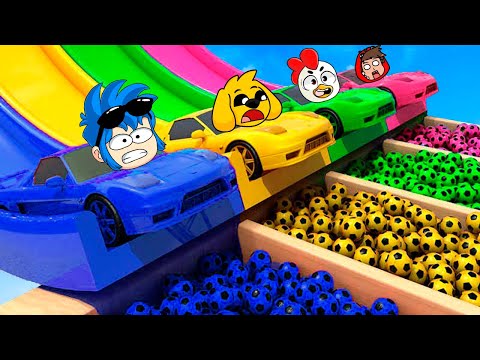 GTA 5 NADIE SOBREVIVE AL TOBOGAN ARCOIRIS 🚗🌈 Los COMPAS VS MEGA RAMPA GTA V