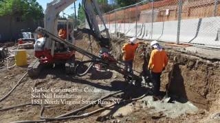 Watch video: soil nail installation for soil retention