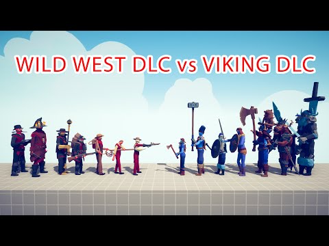WILD WEST DLC Team vs VIKING DLC Team - Totally Accurate Battle Simulator TABS