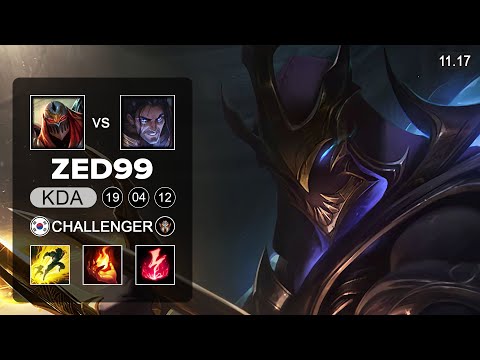 ZED99 Zed Mid vs Sylas - KR Challenger Patch 11.17