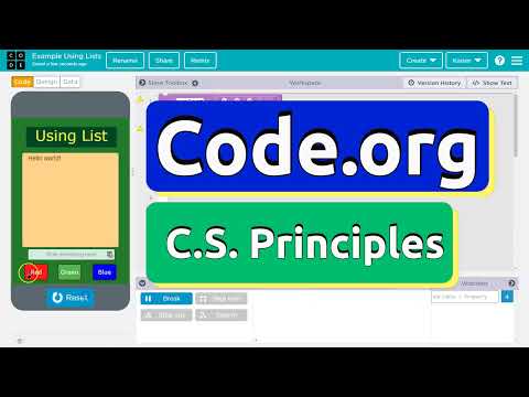 Code.org Printing Lists | Number and Print Each Item or Print Complete List | C.S. Principles