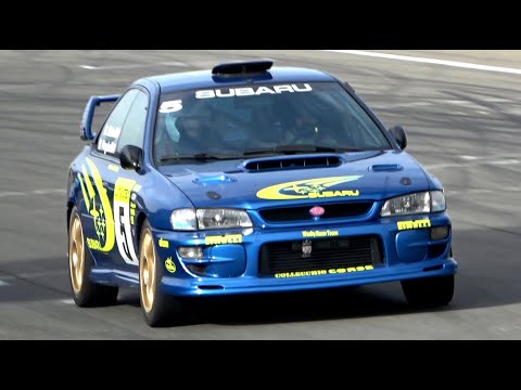 400+HP Subaru Impreza GC8 Pushed Hard on Track! - EJ20 Turbo Sound with External Wastegate!