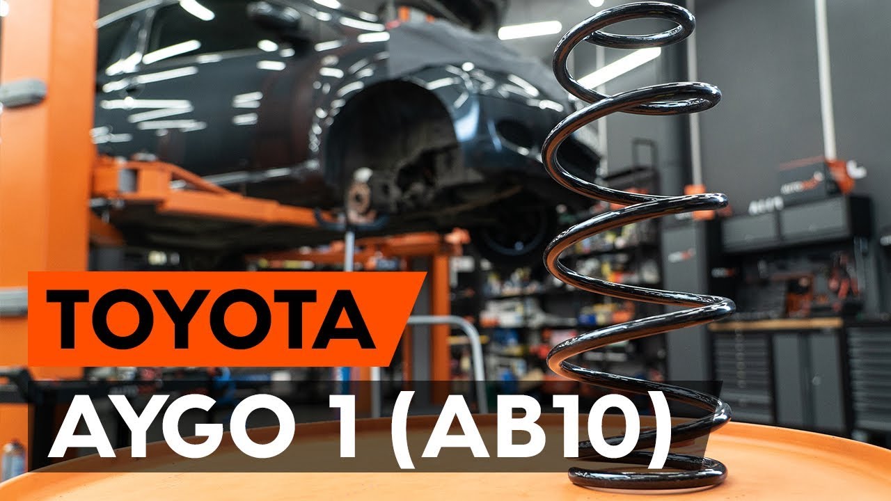 Kuinka vaihtaa jousi eteen Toyota Aygo AB1-autoon – vaihto-ohje