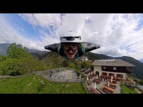 Wingsuit flying over my family