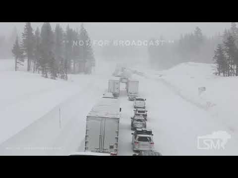 02-23-2023 Soda Springs, CA - Stranded Drivers on I-80, Freeway Shut Down, Stranded Cars