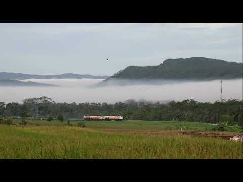 The Double Diesel Train Breaks the Morning Silence at Java Mountain Railroads