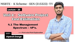Unit 4 : 4.1 The Management Spectrum- 4P's | MSBTE K Scheme | U3| 315323 | Software Engineering |