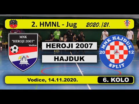 2. HMNL Jug, 6. KOLO: HEROJI 2007 - HAJDUK  11:3, 14.11.2020.