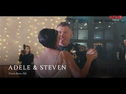 A still from a wedding film at Pratis Barn