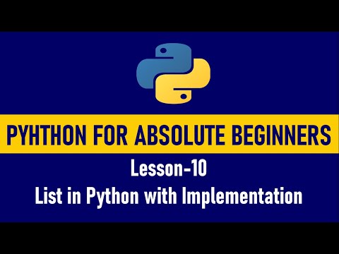 Python For Absolute Beginners Lists In Python With Implementation Lesson 10