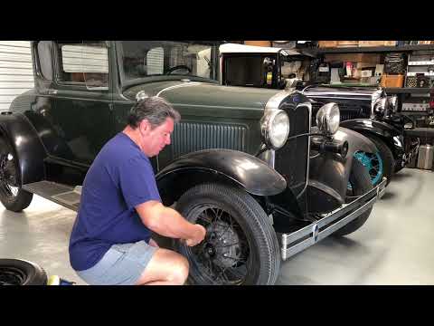 Refinishing Ford Model A spoked wheels and swapping new(ish) tires on Gandalf the Gray Coupe