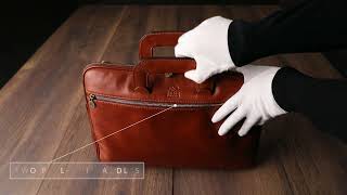 Cognac Brown Leather Briefcase Laptop Bag - Brave New World | Time Resistance Official Video