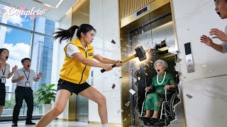 Ninguém ousou salvar a idosa presa no elevador—só garota pobre forçou a porta…ela era mãe do CEO!