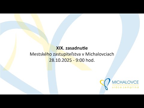 Živé vysielanie z XIV. zasadnutia Mestského zastupiteľstva v Michalovciach 28.10.2025