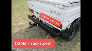 Bolt-on Honda Acty rear bumper with receiver hitch install.