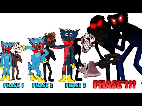 FNF comparison Battle Poppy Playtime Huggy Wuggy & Mr.Trololo - ALL Phases of FNF Animation