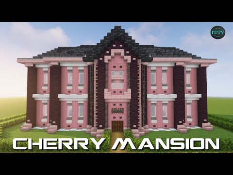 How To Build A CHERRY WOOD MANSION In Minecraft - TUTORIAL