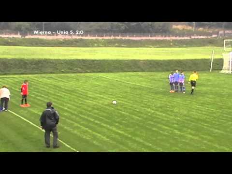 Wierna Małogoszcz - Unia Sędziszów 3:1 (2:1). Skrót meczu. 2014-09-20