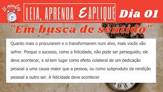 Em busca de sentido - Leitura diria - Audiobook - Dia 01 parte 02 - Livros de autoconhecimento