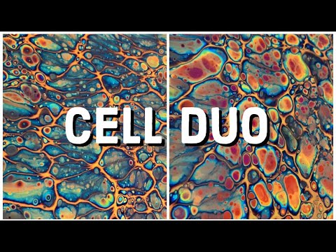 UNREAL CELLS! Acrylic pour painting with a funnel! Fluid Art fun using silicone oil!