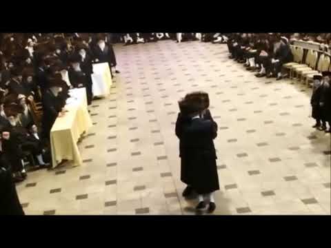 Belzer Rebbe Dances Mitzvah Tantz At His Grandson's Wedding - 15 Sivan 5778