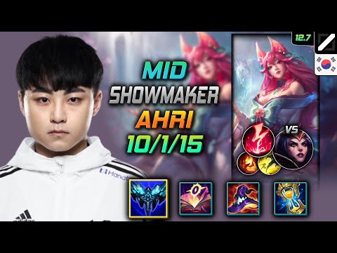 ShowMaker Ahri Mid vs LeBlanc - 쇼메이커 미드 아리 만년서리 감전 - LOL KR 12.7