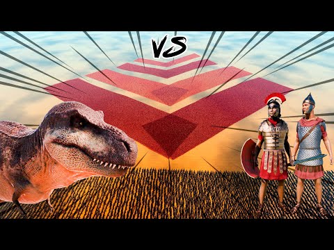 1,000,000 ROMAN ARMY vs 10,000 T-REX  | Ultimate Epic Battle Simulator 2