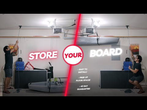 StoreYourBoard | Teal Triangle - Elite Pulley System | How To Store Your Kayak In The Garage!