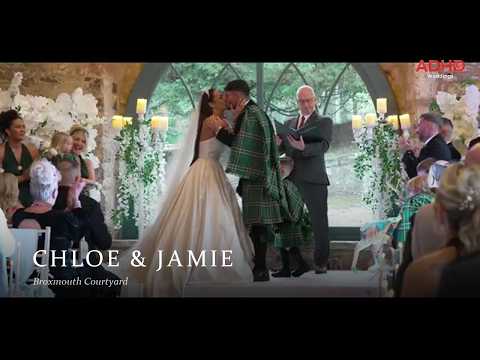 Chloe & Jamie wedding film, Broxmouth Courtyard