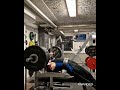 Bench Press 150kg 1 reps for 10 sets with close grip - legs up