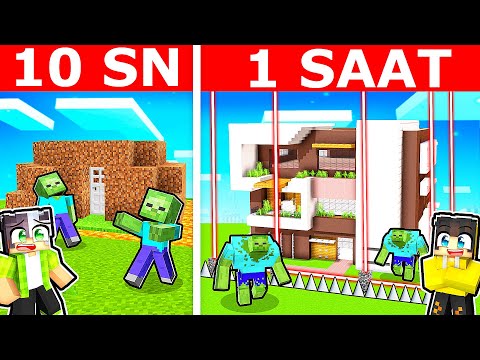 10 SANİYE MUTANT KIYAMET SIĞINAĞI VS 1 SAAT 🧟 | Minecraft