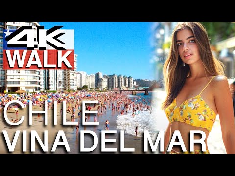 Vina Del Mar. Chile. 4K Walk 🇨🇱