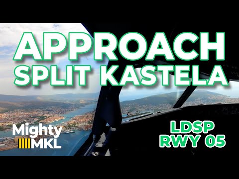 Aproximação e pouso na pista 05 do Aeroporto Split Kastela (SPU LDSP) Croácia.