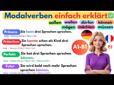 Modalverben einfach erklärt 😍 Präsens, Präteritum, Perfekt & Futur | Deutsch lernen mit Beispielen