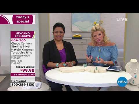 Chaco Canyon Sterling Silver Navajo Kingman Turquoise Ri...