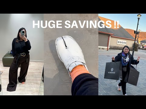 Woodbury Common Outlet Shopping Vlog & Haul (Prada, Loewe, Bottega Venetta, Versace)