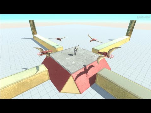 4 pretanodon dynamite kamikaze attack from 4 directions vs every unit animal revolt battle simulator
