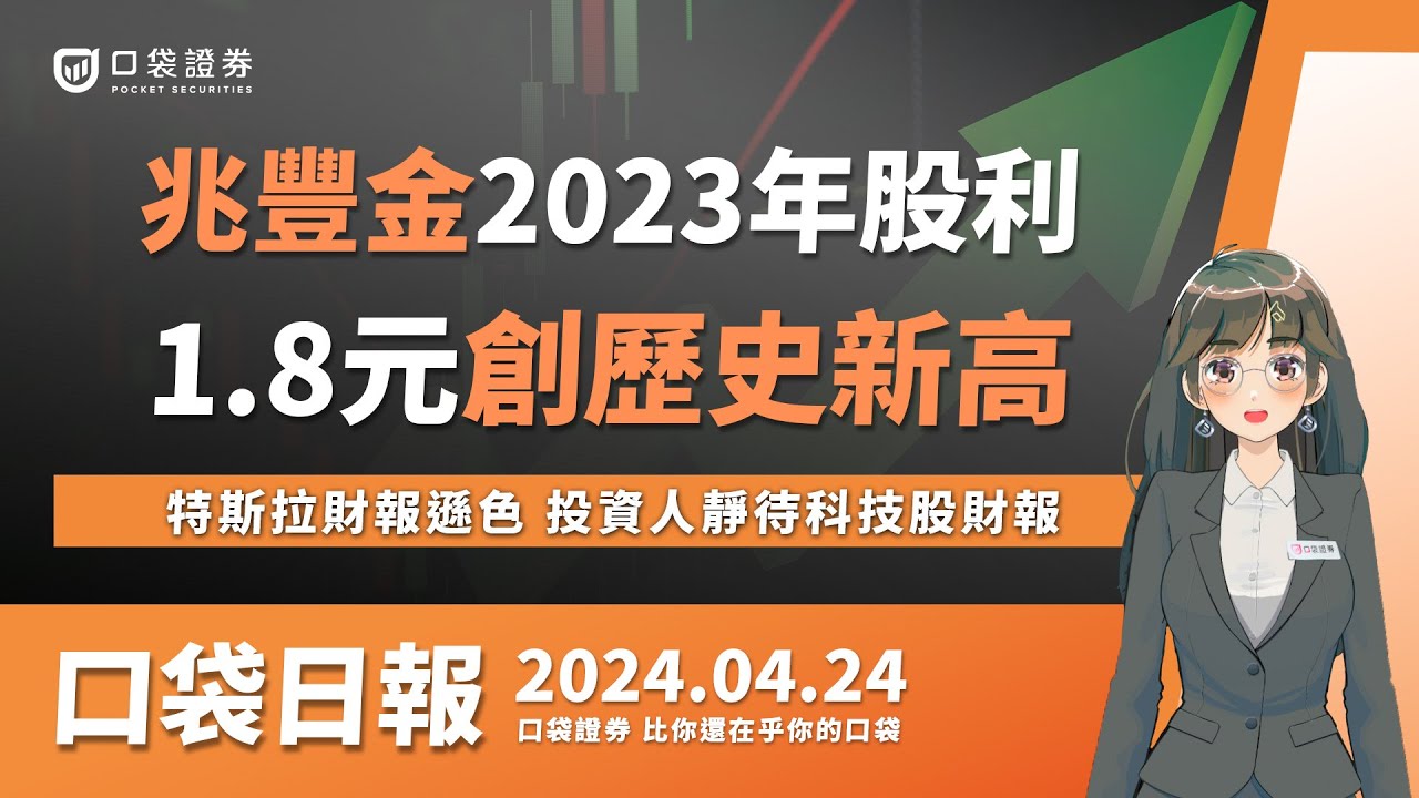 【口袋日報】兆豐金配發1.8元股利,創歷史新高!特斯拉財報遜色,投資人靜待科技股財報!2024.04.24