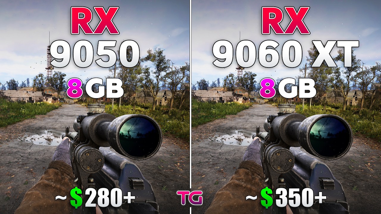 RX 9050 8GB vs RX 9060 XT 8GB - Test in 10 Games