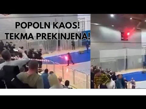 KAOS! Bakle letele med gledalce iz ene na drugo tribuno! KK Portoroz : KK Plama Pur! Lokalni derbi