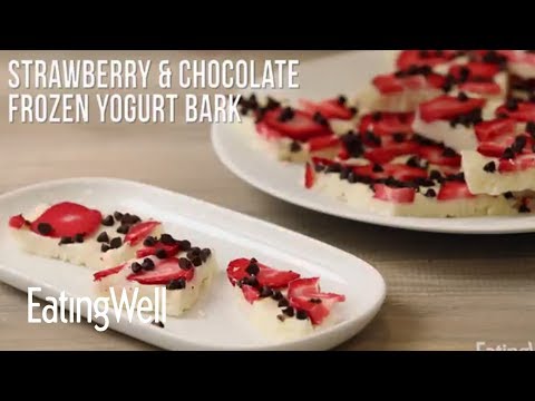 Strawberry & Chocolate Frozen Yogurt Bark | EatingWell