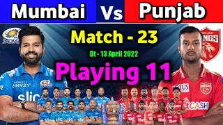 IPL 2022 - Mumbai Indians vs Punjab Kings playing 11 | 23rd match | MI vs PBKS playing 11