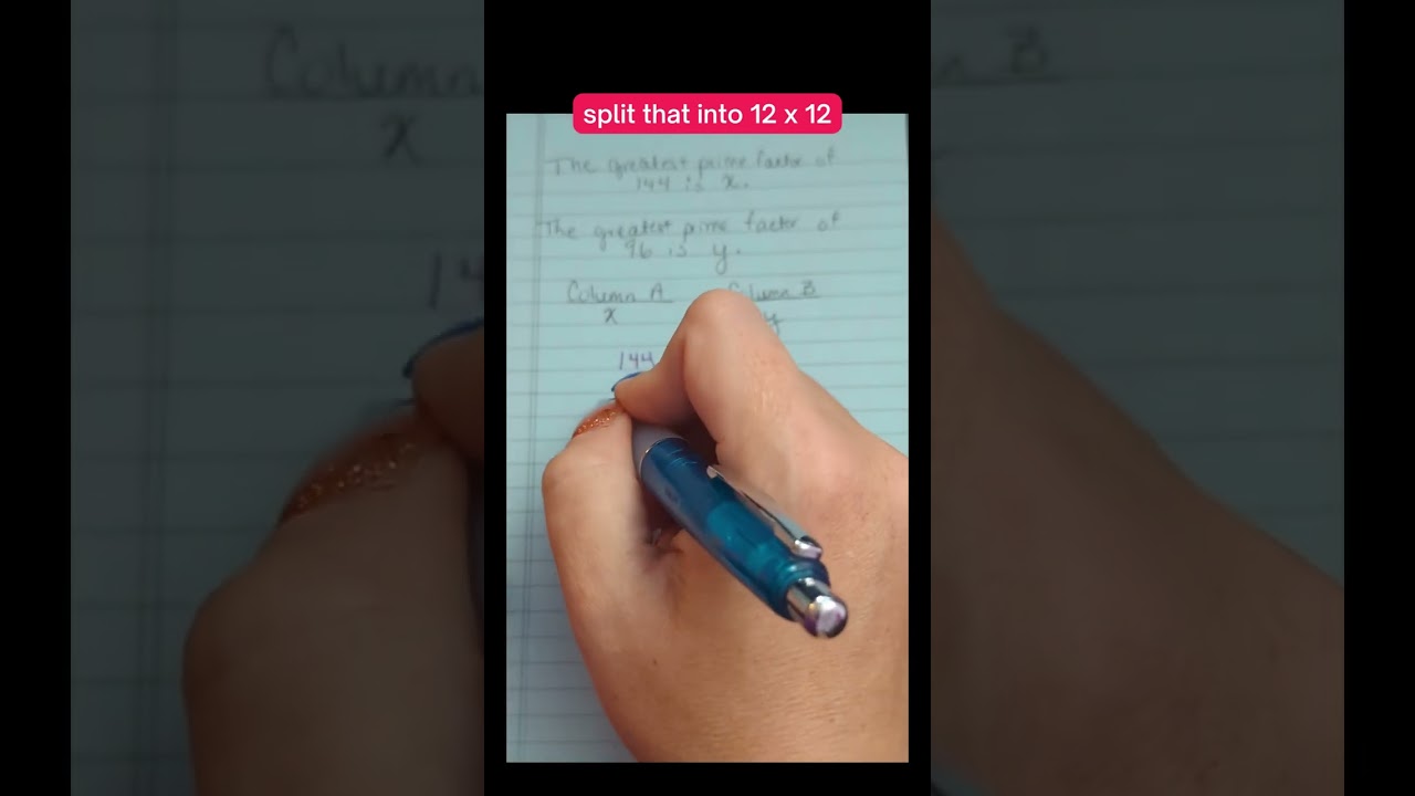 Let's solve this GRE quantitative comparison problem! #shorts #gremath  #grepractice