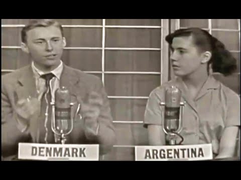 1958 High school exchange students -  Morocco, France, Argentina, Denmark. Subject: Nationalism