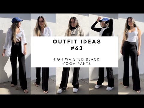WHAT TO WEAR WITH HIGH WAISTED YOGA PANTS OUTFIT IDEAS LOOKBOOK | OOTD 63