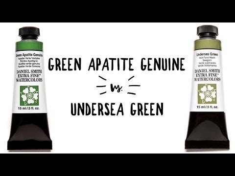 Daniel Smith Color Showdown Ep 2: Green Apatite Genuine & Undersea Green | Watercolors Comparison
