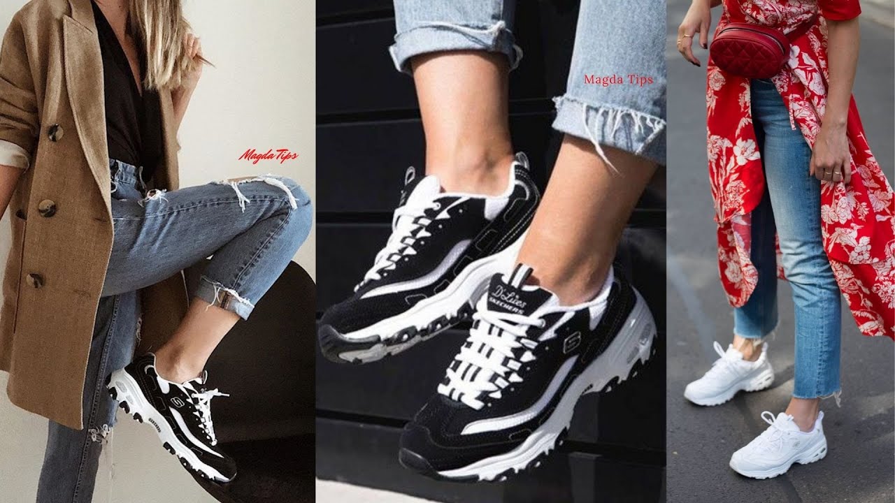 TENIS SKECHERS con JEANS MUJERES 2022 🌹